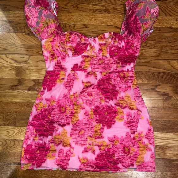 Lulus Dresses & Skirts - Lulu's Pink and Orange Floral Dress